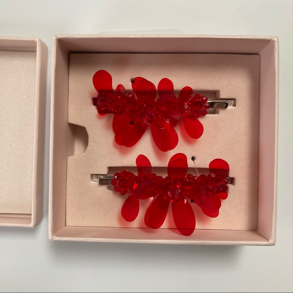 NWT Simone Rocha x HM H&M Red Hair Clips